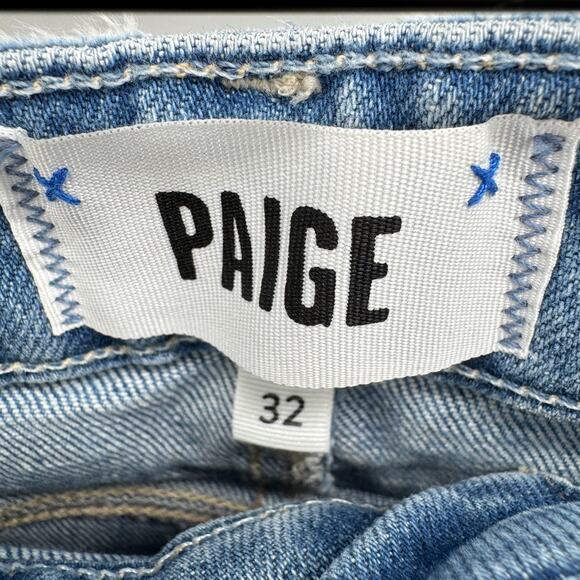 Paige Noella High-Rise Charming Distressed Straight Leg Jeans Size 32 - Picture 5 of 10